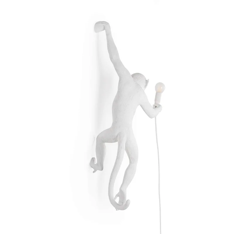 Monkey Hanging Wandlamp Left Wit de Seletti – photo du produit 2 sur 5