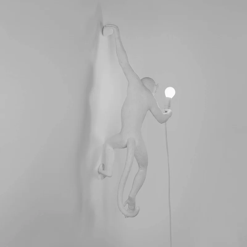 Monkey Hanging Wandlamp Left Wit de Seletti – photo du produit 5 sur 5