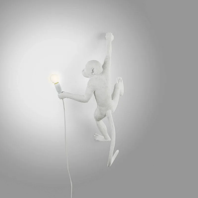 Monkey Hanging Wandlamp Right Wit de Seletti – photo du produit 4 sur 5