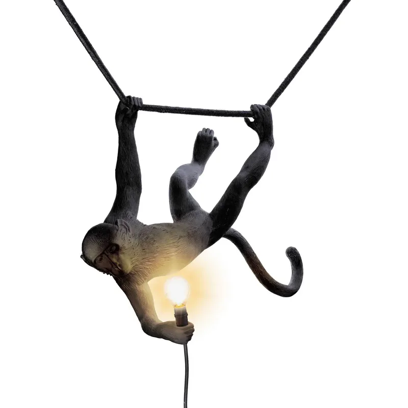 Monkey Lamp, breedte 44 cm, stekker, IP44 von Seletti in Zwart – Produktfoto