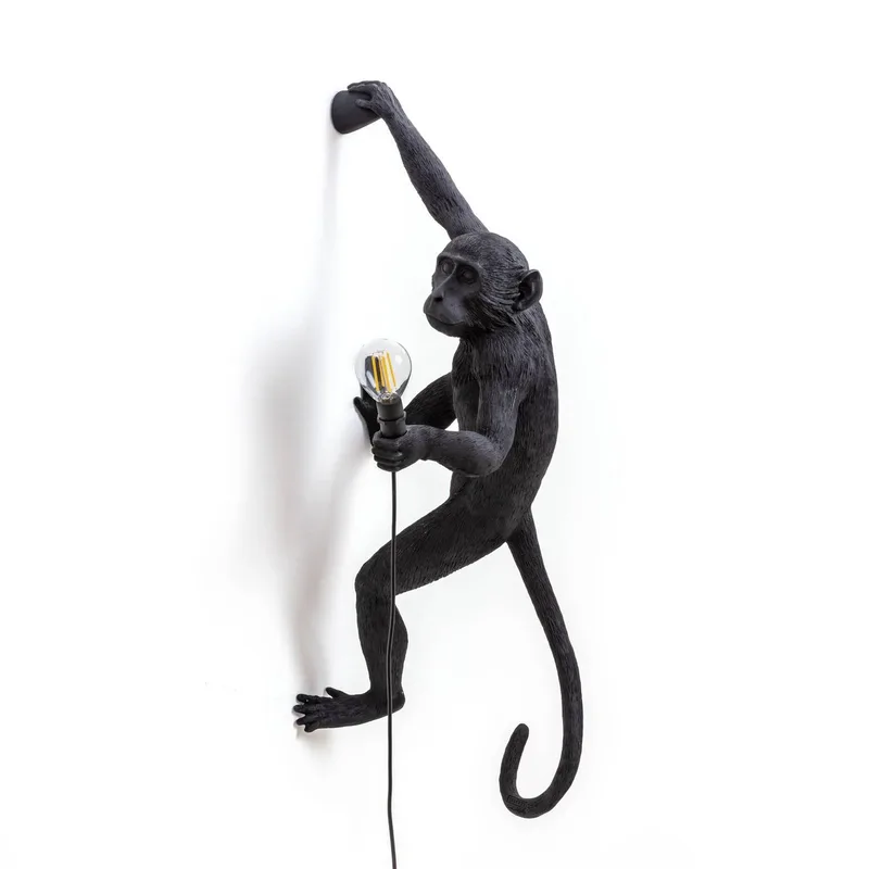 Monkey Lamp decoratieve wandlamp rechts by Seletti in Zwart – product photo