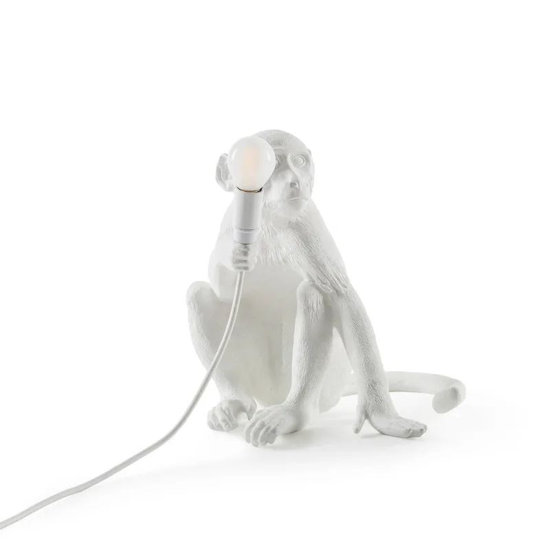 Monkey Sitting Tafellamp Wit de Seletti – photo du produit 4 sur 5
