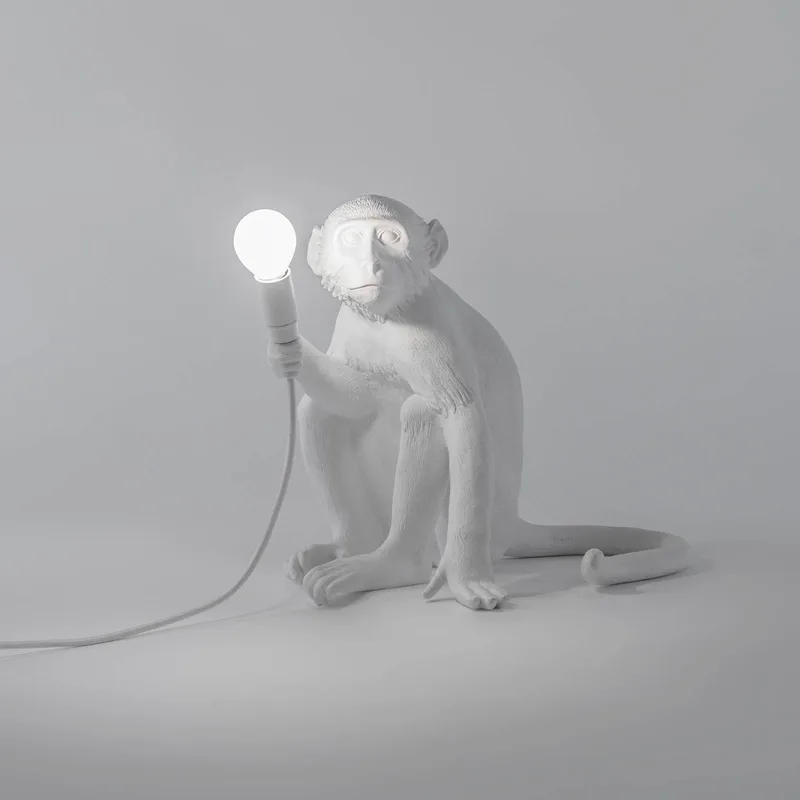 Monkey Sitting Tafellamp Wit de Seletti – photo du produit 5 sur 5