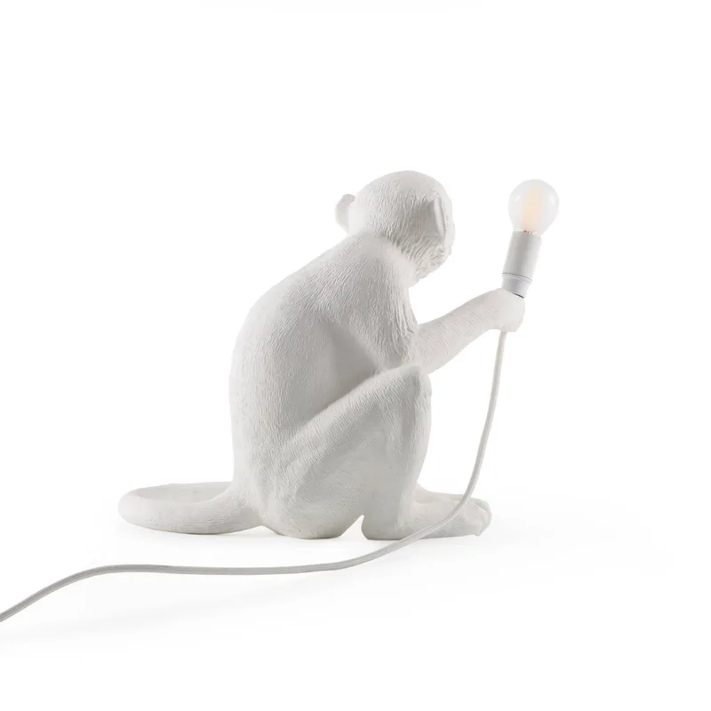 Monkey Sitting Tafellamp Wit de Seletti – photo du produit 2 sur 5