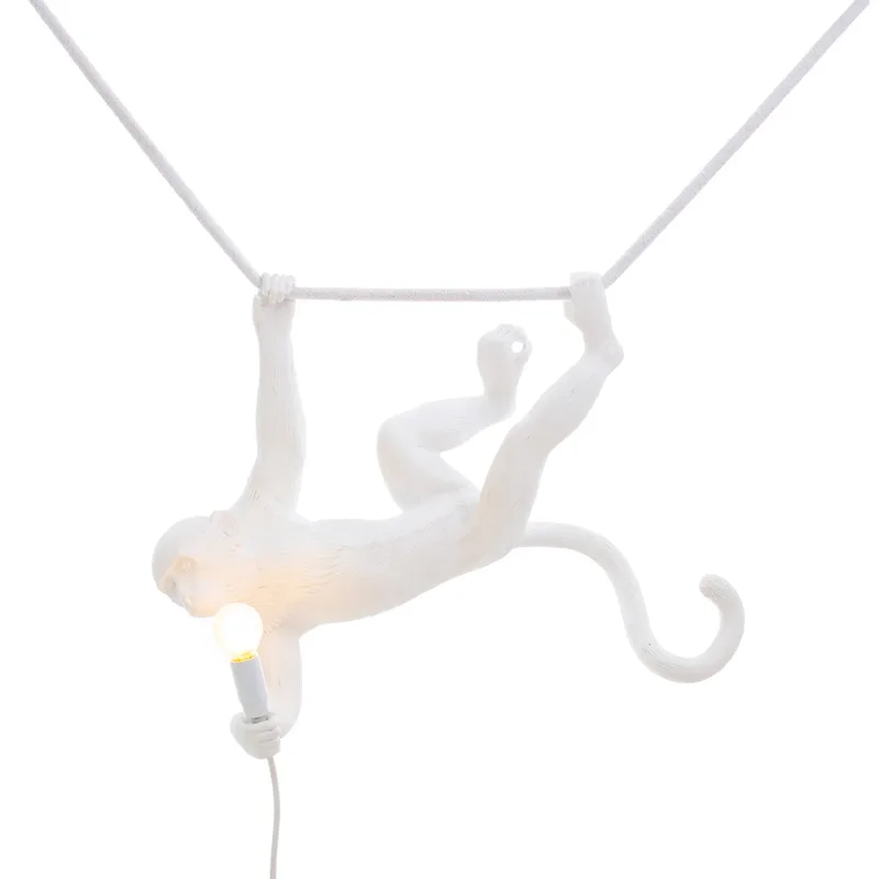 Monkey Swing Hanglamp Wit - Seletti Monkey Lamp - Woonkamer - Designer - Kunststof van Seletti – productfoto