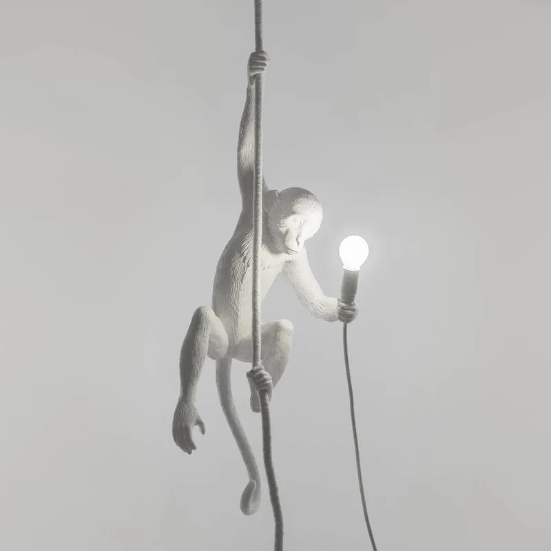 Monkey With Rope Hanglamp Wit de Seletti – photo du produit 3 sur 5
