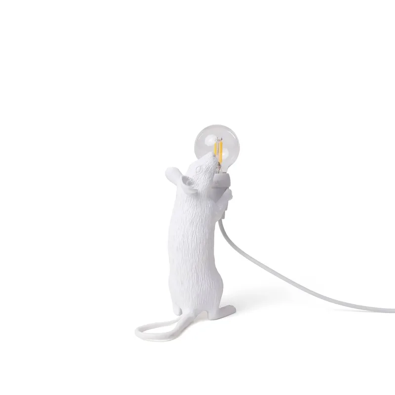 Mouse Lamp LED decoratieve lamp USB rechtop de Seletti en Blanc – photo du produit 1 sur 3