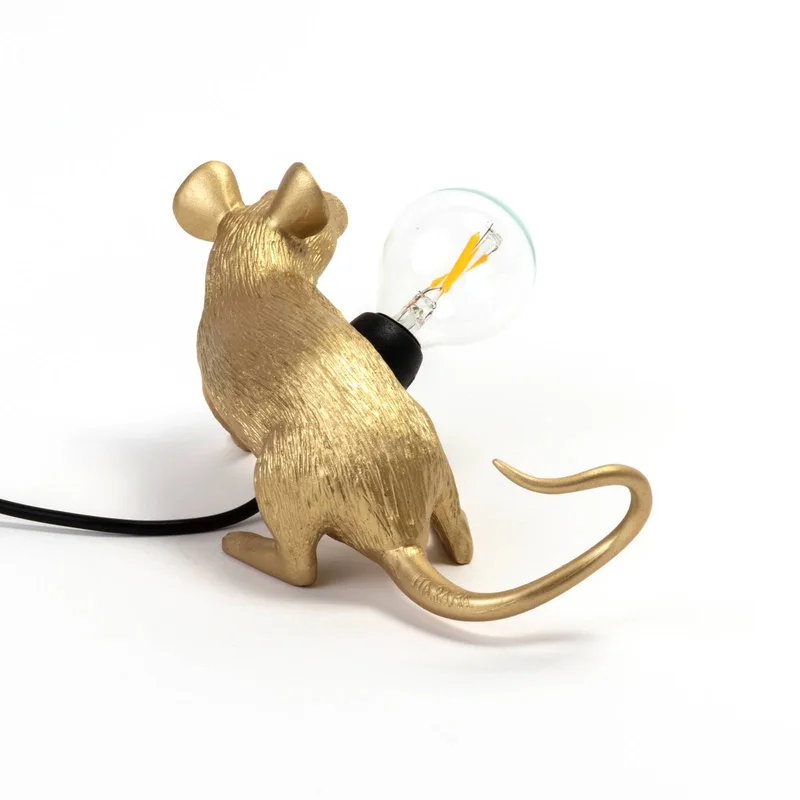 Muselampe LED-pære USB vandret guld fra Seletti – produktbillede 3 af 5
