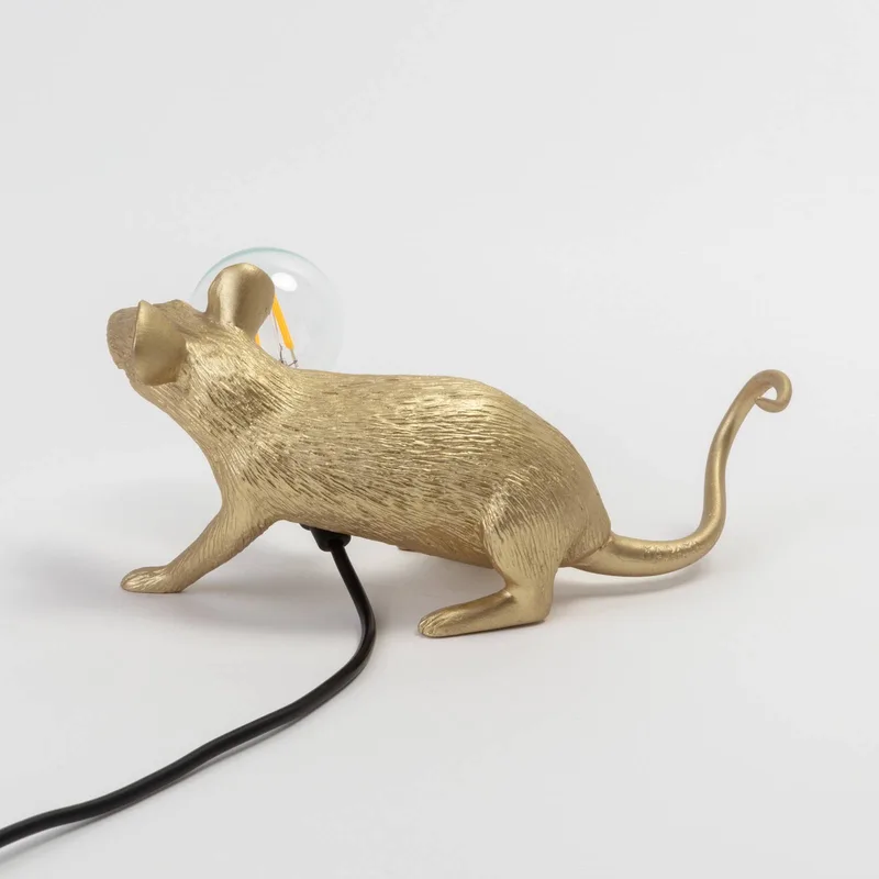 Muselampe LED-pære USB-siddende guld fra Seletti – produktbillede 4 af 5