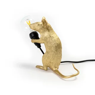 Muselampe LED-pære USB-siddende guld fra Seletti – produktbillede 1 af 5