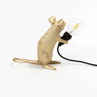 Muselampe LED-pære USB-siddende guld fra Seletti – produktbillede 3 af 5