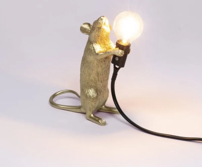 Muislamp Step - staand muisje - goud de Seletti en Multicolor – photo du produit