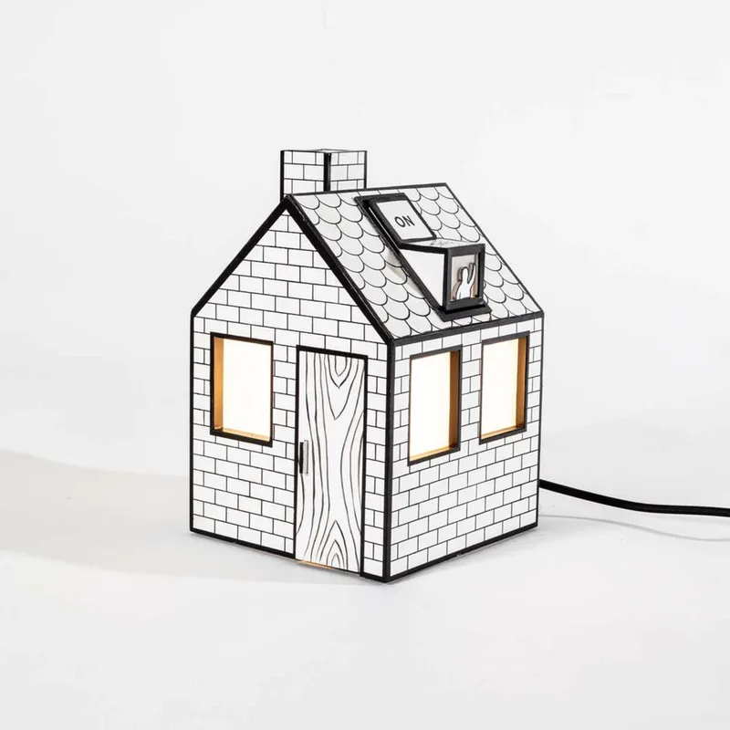 On-Off Tafellamp Recycled White/Black - Seletti - Woonkamer - Papier / Karton by Seletti – product photo
