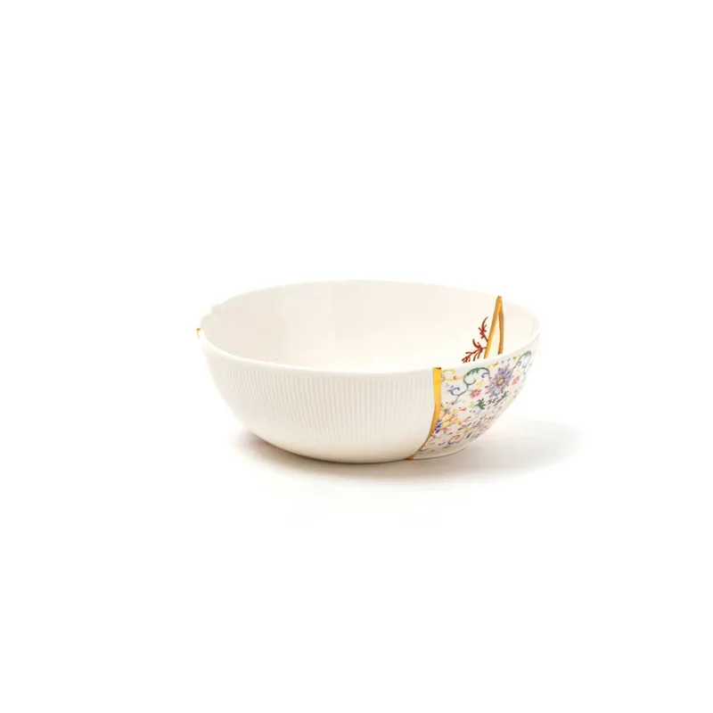 slakom Kintsugi 1, kleurrijk, 300 ml, porselein de Seletti en Wit, goud, kleurrijk – photo du produit