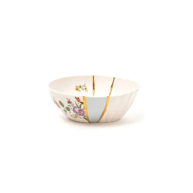slakom Kintsugi 3, kleurrijk, 300 ml, porselein by Seletti in Wit, goud, kleurrijk – product photo
