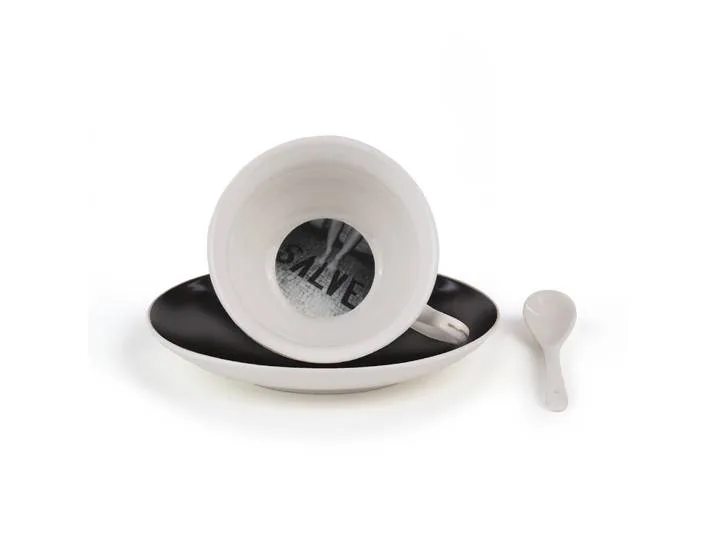 Tasse à thé Guiltless - Noir - Porcelaine fine - Designer Lady Tarin by Seletti – product photo