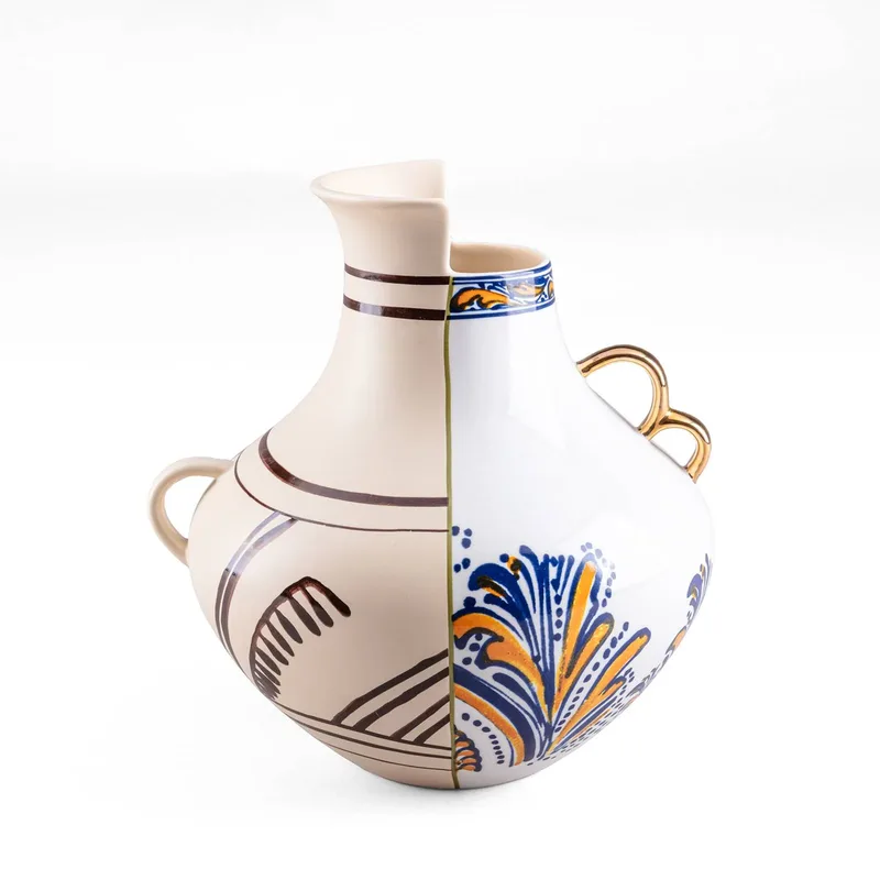Vaas Hybrid Nazca, wit / kleurrijk, Ø 22,5 cm, porselein by Seletti in Wit, beige, kleurrijk – product photo