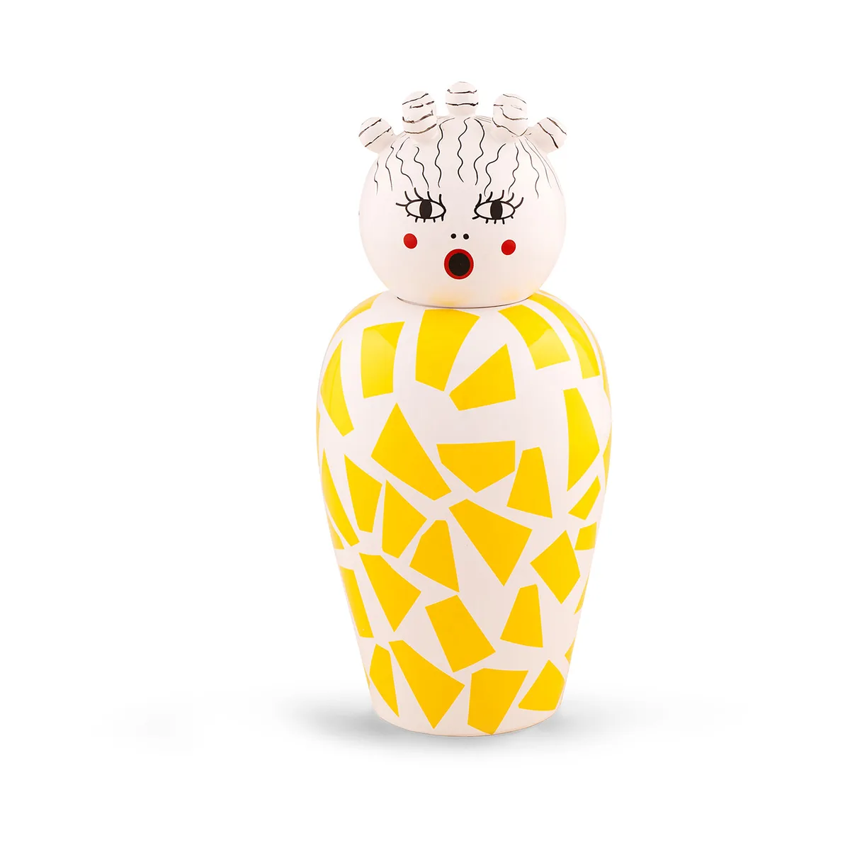 Vase Canopie - Gelb - Porzellan, bemalt - Designer Elena Cutolo de Seletti – photo du produit