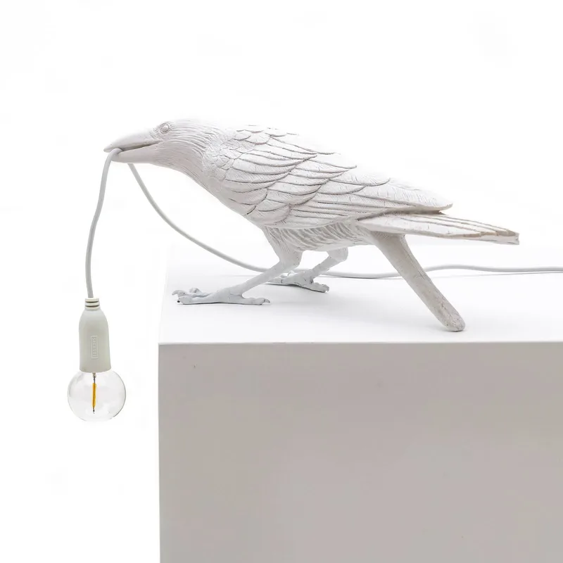 Vogellamp LED sfeerlamp, spelend van Seletti in Wit – productfoto