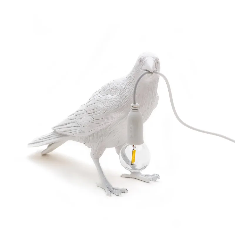 Vogellamp LED sfeerlamp, wachtend von Seletti in Wit – Produktfoto