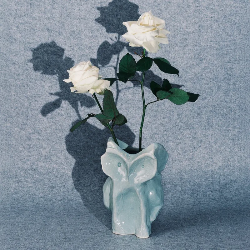 After Midnight Vaas Uil, XS, lichtblauw by Serax in Blue – product photo