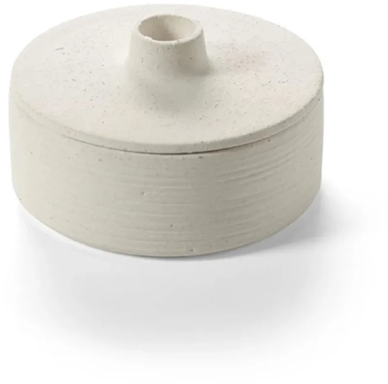 Alex Gabriels Mira kandelaar met luciferdoos D13.5cm H7.8cm beige by Serax in Wit – product photo