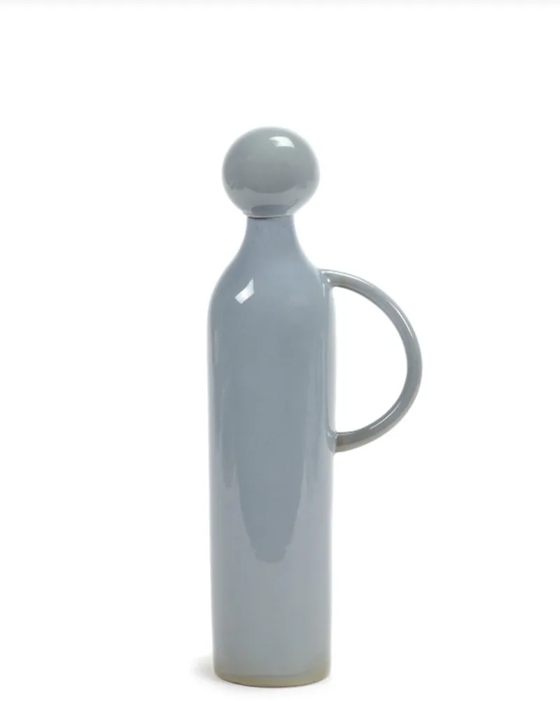 Anita Le Grelle Kan met dop S - Diameter 8 cm Hoogte 35.5 cm smokey blue by Serax in Blauw – product photo