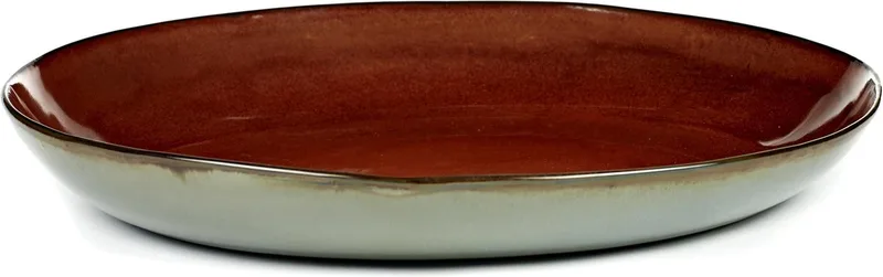 Anita Le Grelle Terres de rêves - Serveerschaal - Roest/Smokey Blauw - 35 Ø van Serax in Bruin – productfoto