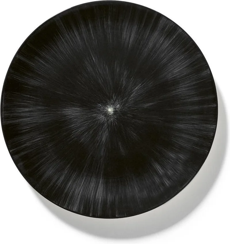 ANN DEMEULEMEESTER DÉ BORD D28CM OFF WHITE/BLACK VAR6 by Serax in ZWART – product photo
