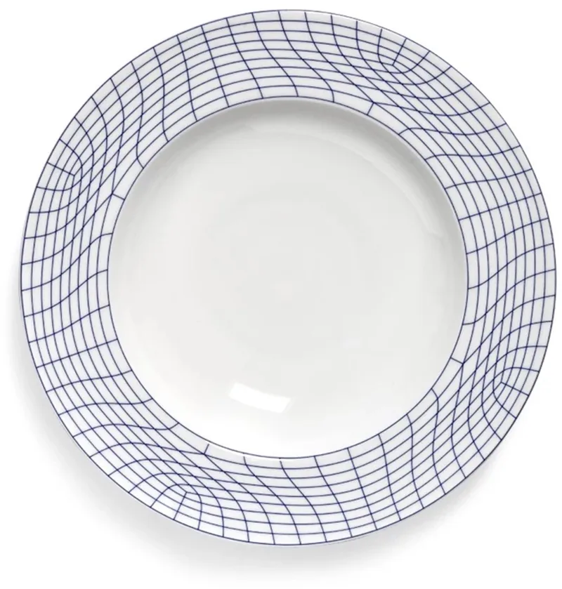 Ann Van Hoey Nido diep bord D28cm blauw by Serax in Wit – product photo