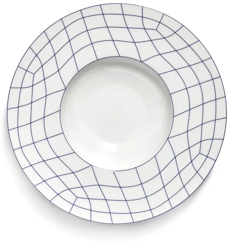 Ann Van Hoey Nido diep bord klein centraal D28cm blauw by Serax in Wit – product photo