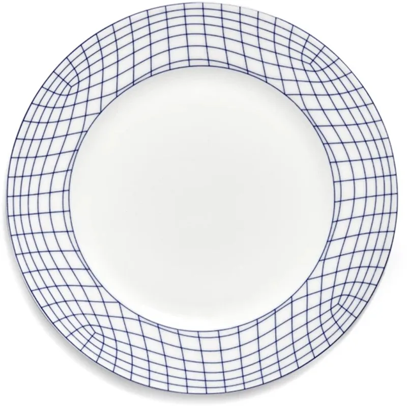Ann Van Hoey Nido plat bord D24cm /wit by Serax in Blauw – product photo