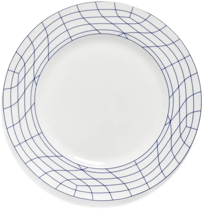 Ann Van Hoey Nido plat bord D29cm blauw by Serax in Wit – product photo