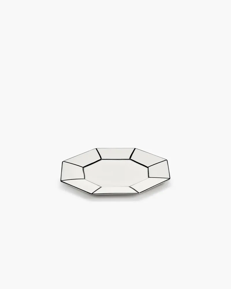 Annebet Philips - Carte Blanche - Ontbijtbord D22cm Wit/Zwart (set van 2) by Serax in Wit / zwart – product photo