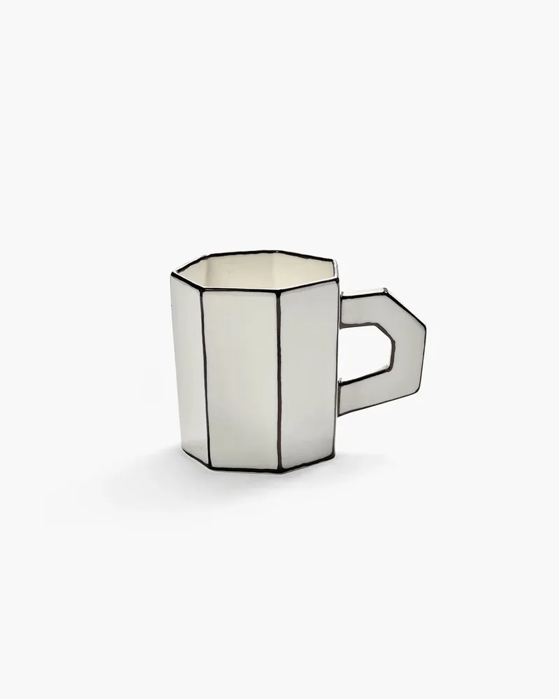 Annebet Philips Carte Blanche thee kop 300ml D8.2cm H9.4cm wit / zwart (set van 2) by Serax in Wit/Zwart – product photo
