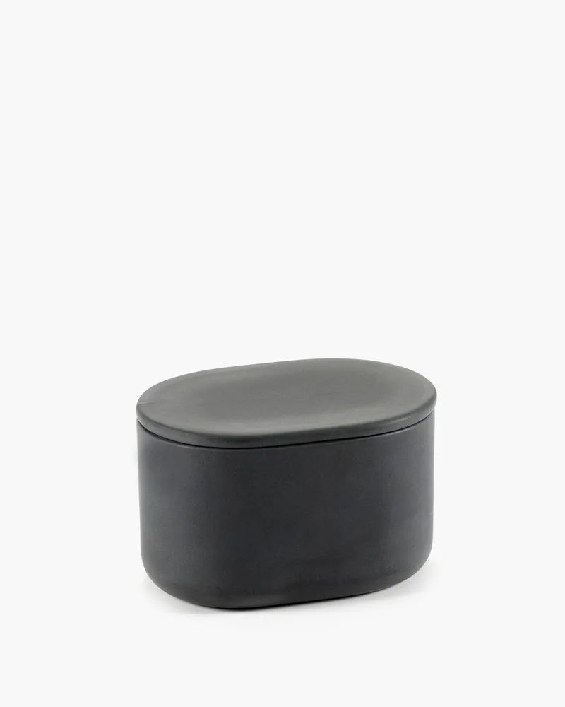 Bertrand Lejoly - Cose - Ovaal potje met deksel L - H 6,5cm by Serax in Grijs – product photo