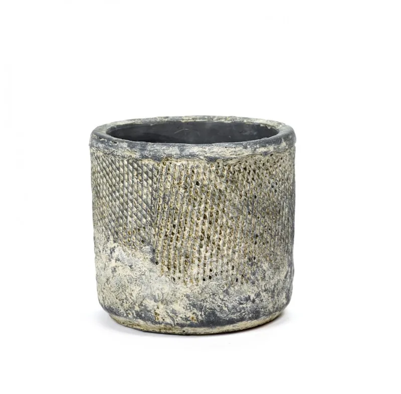 Bloempot Fossil S Black Rustiek L 14.5 W 14.5 H 13.5 CM by Serax in Zwart – product photo