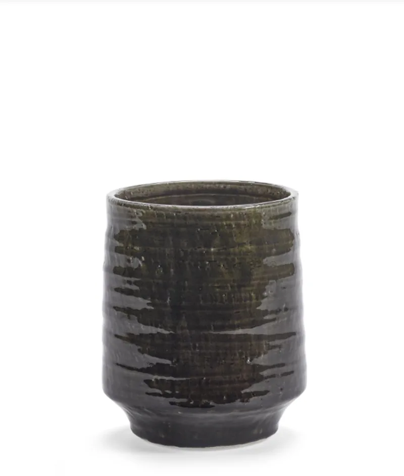 Bloempot Groen-Donker D 18 cm H 21 cm von Serax in Groen – Produktfoto