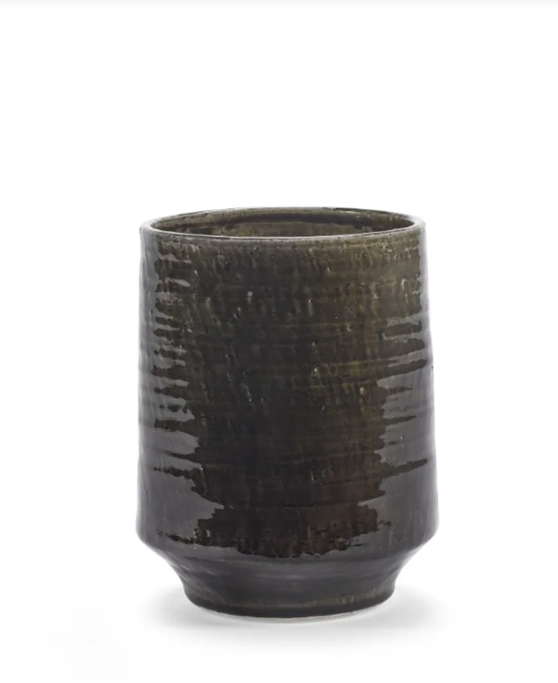 Bloempot Groen-Donker D 19.5 cm H 24.5 cm von Serax in Groen – Produktfoto