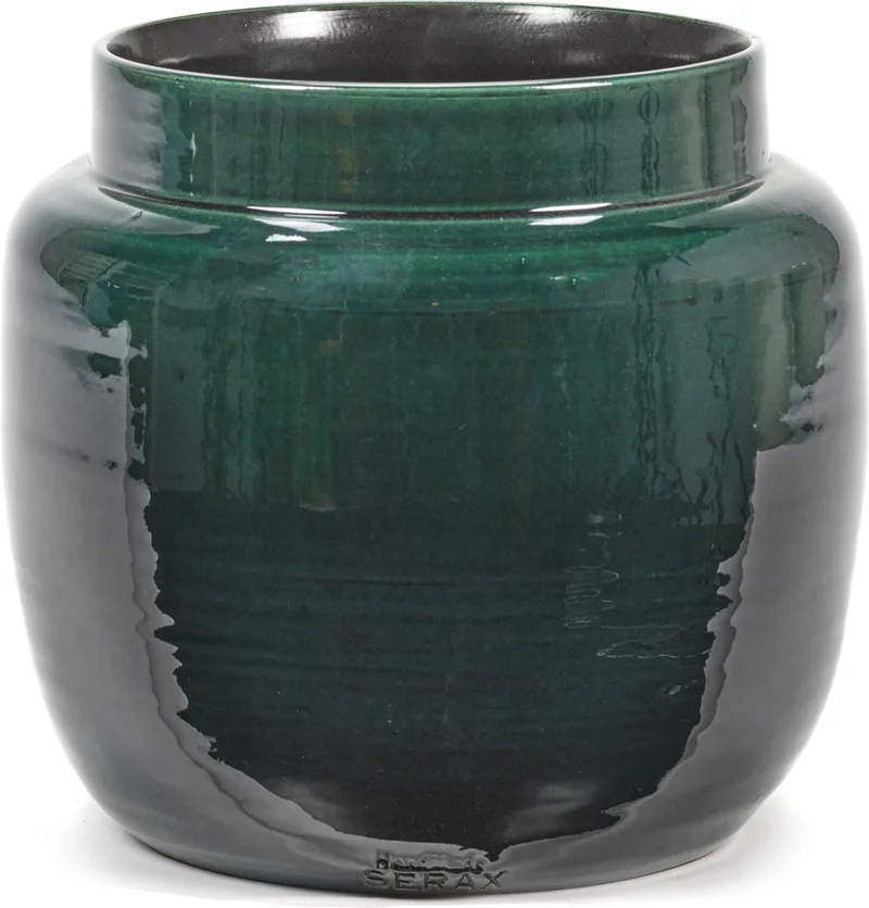 Bloempot Groen-Donker D 23 cm H 21 cm von Serax in Groen – Produktfoto