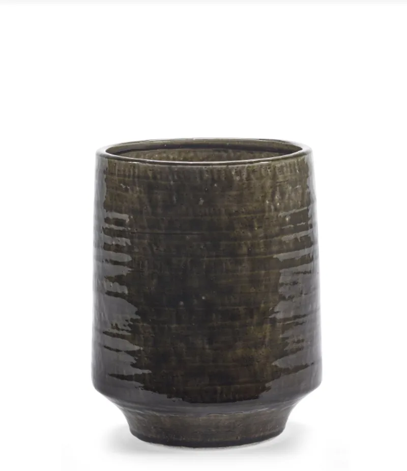 Bloempot Groen-Donker D 23 cm H 29.5 cm van Serax in Groen – productfoto