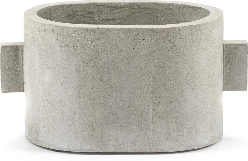 Bloempot Ovaal Beton H 13x21x15 von Serax in Grijs – Produktfoto