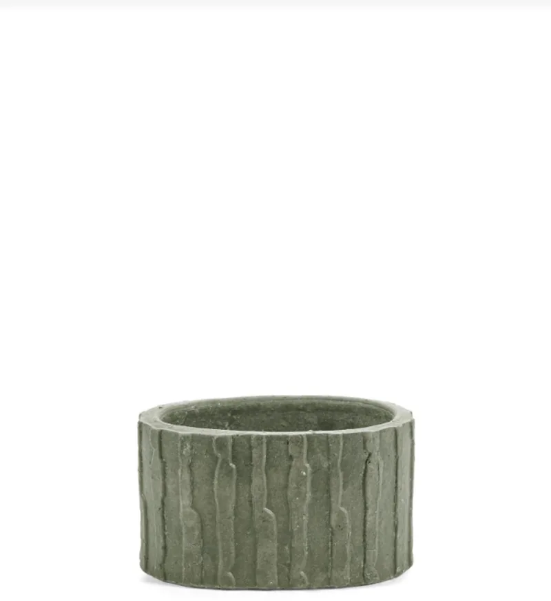 Bloempot Ovaal Ribbel Groen-Donker L 30 cm B 20 cm H 17 cm von Serax in Groen – Produktfoto