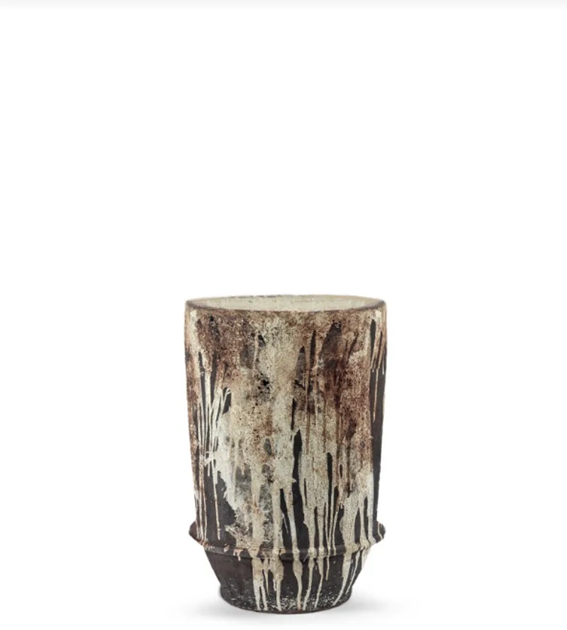 Bloempot-Plantenbak Dune Kelly Wearstler Wit-Donker Bruin D 26 cm H 38 cm by Serax in Wit – product photo