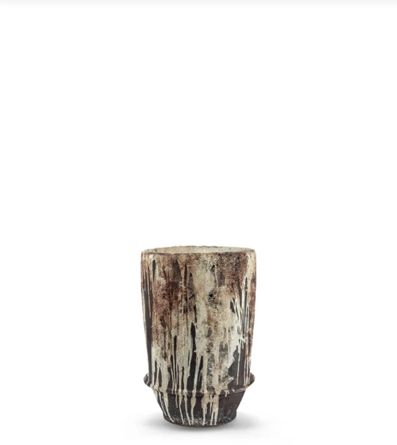 Bloempot-Plantenbak Dune Kelly Wearstler Wit-Donker Bruin D 18 cm H 26 cm by Serax in Wit – product photo
