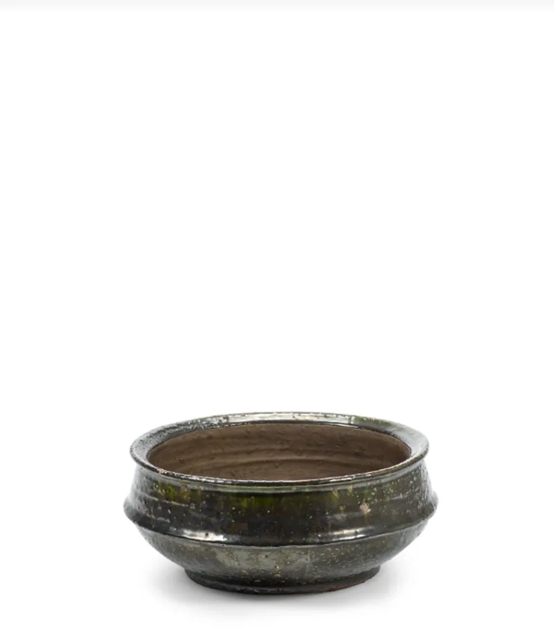 Bloempot-Plantenschaal Dune Kelly Wearstler Groen-Donker D 31 cm H 14.5 cm by Serax in Groen – product photo
