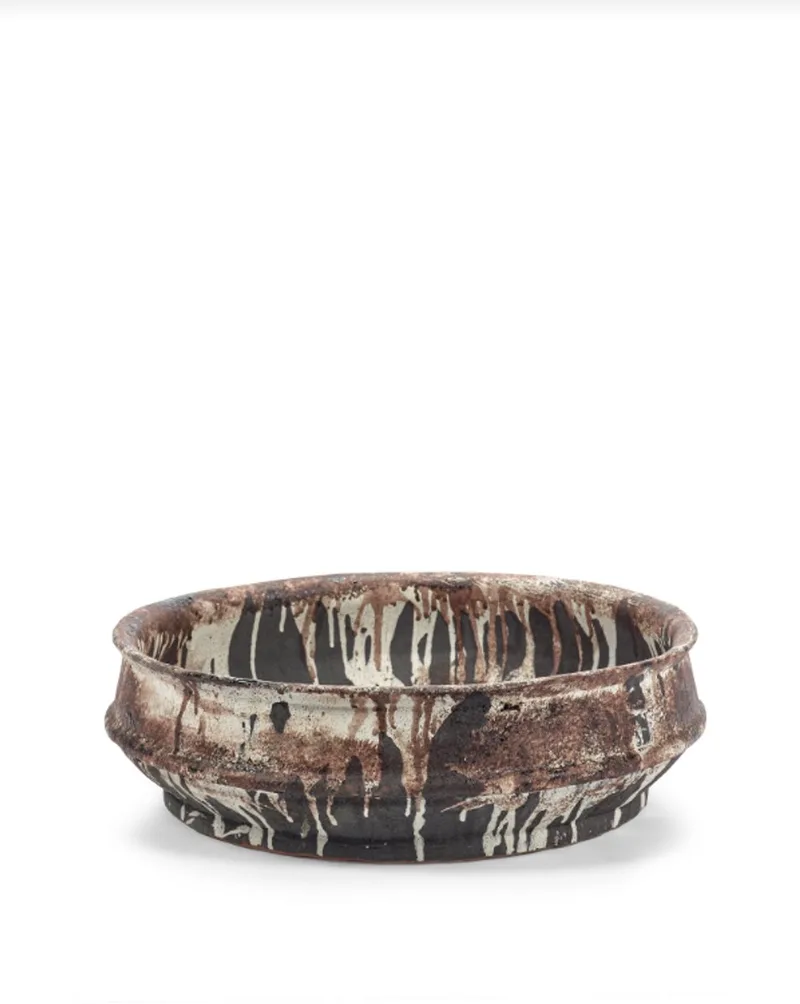 Bloempot-Plantenschaal Dune Kelly Wearstler Wit-Donker Bruin D 49 cm H 15.3 cm by Serax in Wit – product photo