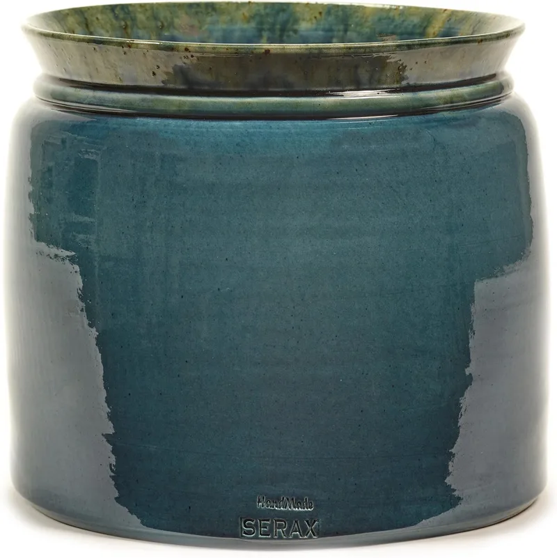 Bloempot Reactive Blue Blauw-Donker D 30 cm H 26 cm Opening 24 cm von Serax in Blauw – Produktfoto