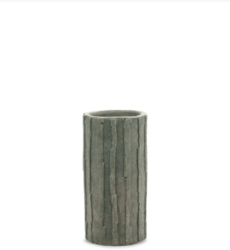 Bloempot Ribbel Groen-Zwart D 20 cm H 40 cm van Serax in Groen – productfoto