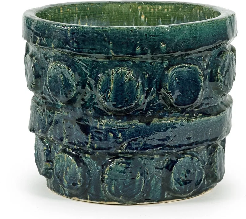 Bloempot-Sierpot Look At Me-Bella Silva Blauw-Groen D 39,5 cm H 33 cm by Serax in Blauw – product photo